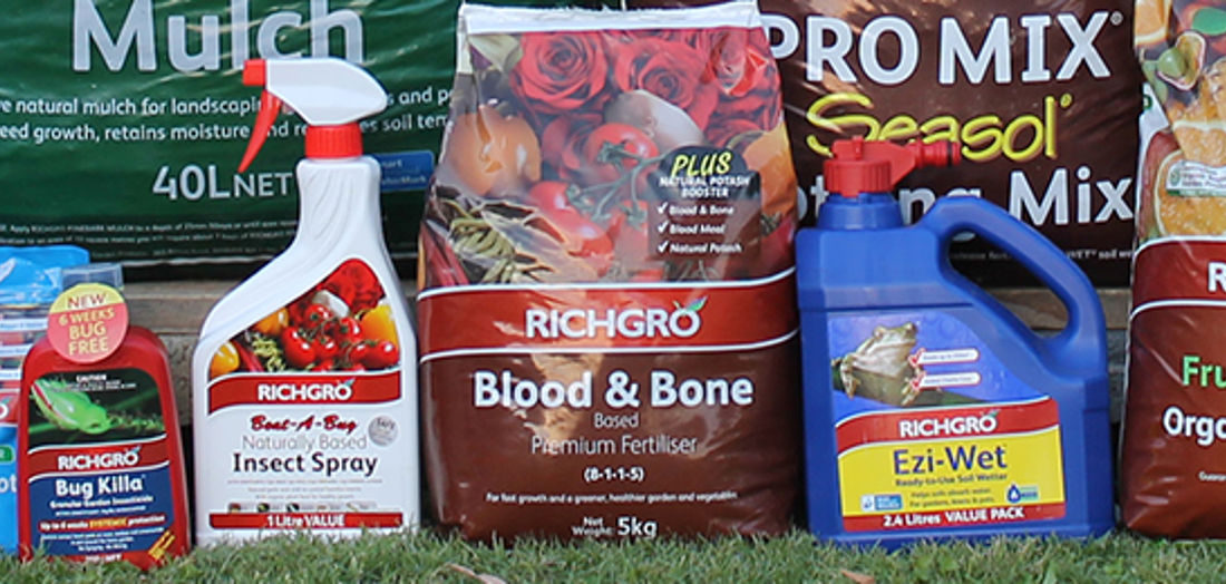 Richgro product on shelves Richgro product on shelves