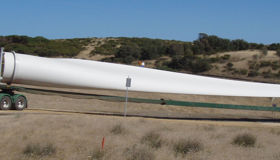 Truck carrying wind turbine blade Truck carrying wind turbine blade