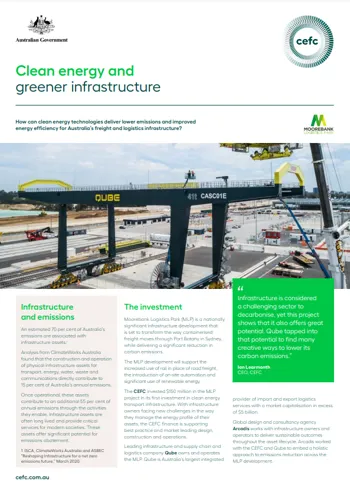 Cefc Investmentinsights Clean Energy And Greener Infrastructure
