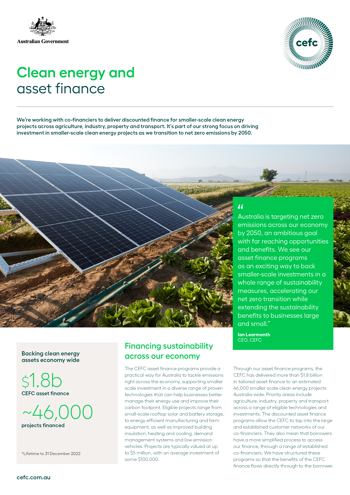CEFC Investmentinsights Assetfinance April2023 2