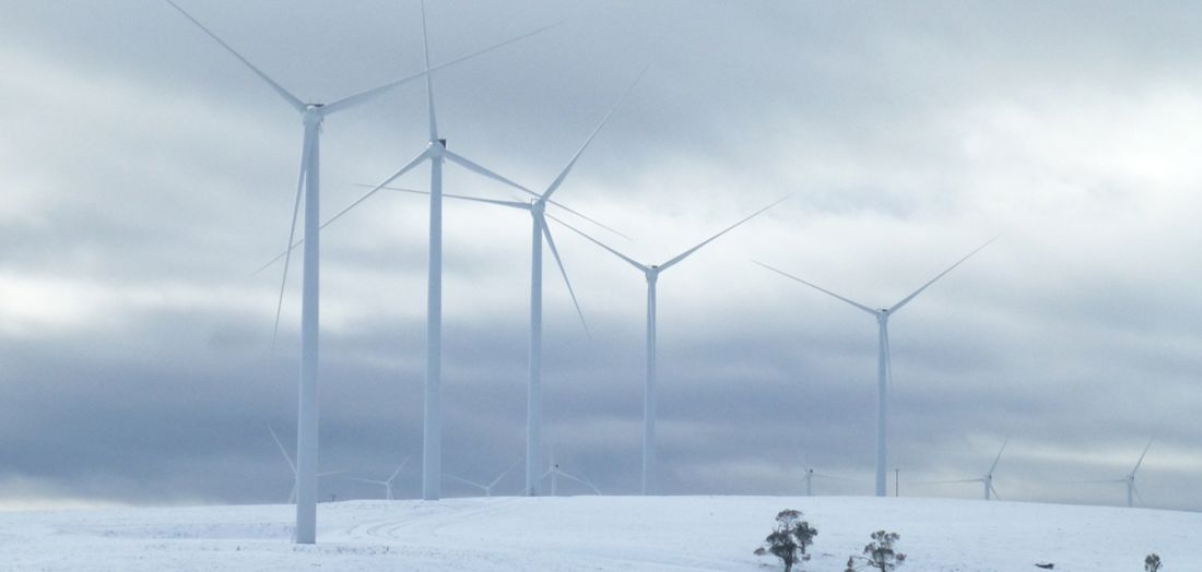 Taralga Wind Farm in winter, 2015 Taralga Wind Farm in winter, 2015